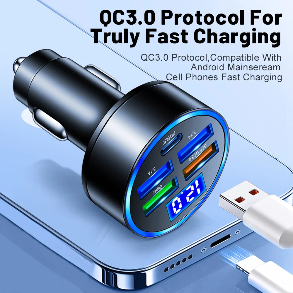 250W PD USB Car Charge Adapter