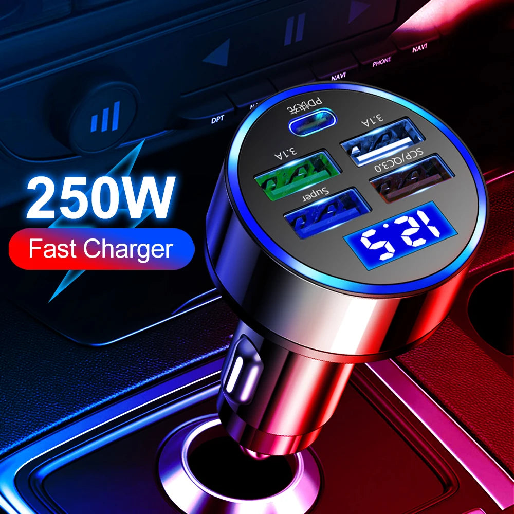 250W PD USB Car Charge Adapter