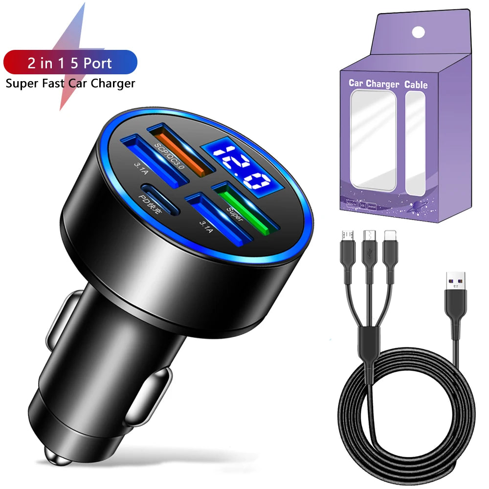 250W PD USB Car Charge Adapter